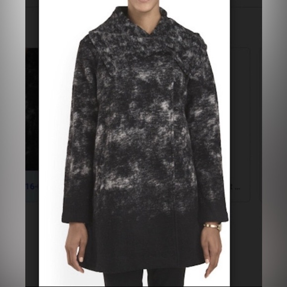 Kenar Black and Gray Textured Jacket